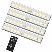 SZOKLED Remote Control LED Lights Bar, Wireless Portable LED Under Cabinet Lighting, Dimmable Closet Light Stair Nigh...
