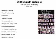 I Will Remain In Yesterday