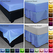 Details about  Poly Cotton Fitted, Valance, Base Valance, Flat Bed Sheets in plain Dyed Colours