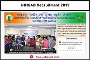 NIHSAD Recruitment 2019: National High Security Veterinary Institute Invites Application for Junior Research Fellow, ...