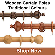 Choose Wooden Curtain Poles in Traditional Colours and Design