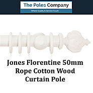 Shop Now! Jones Florentine 50mm Rope Cotton Wood Curtain Pole Online