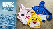 DIY No-Sew Baby Shark Hoodies