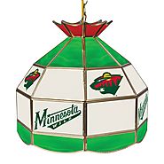 NHL 16 Inch Handmade Stained Glass Lamp - Minnesota Wild