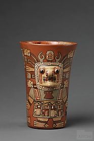 Kero con decoración polícroma | Wari [Huari] : Archivo Digital de Arte Peruano