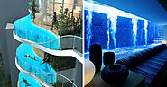 An incredible and fantasy look alike water pool slide to ignite the spark of blue water in your house