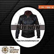 Hooded Bomber Biker Leather Jacket