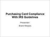 Purchasing Card Compliance with IRS Guidelines