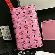 MCM Large Visetos Original Passport Holder In Pink