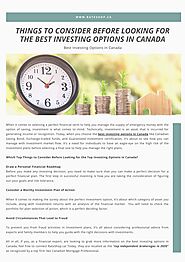 Things to Consider Before Looking for the Best Investing Options in Canada by Rate Shop - Issuu