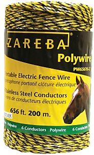 Zareba PW656Y6-Z Polywire Portable Electric Fence Rope