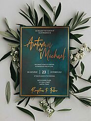 WHITE MATTE FLORAL THEMED - FOIL STAMPED WEDDING INVITATION : C-DARK DESIRE - IndianWeddingCards