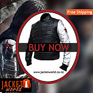 Bucky Silver Armor Leather Jacket