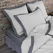 Buy Linen Duvet Cover With French Color Border Online
