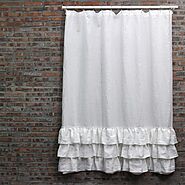 Ruffles Linen Shower Curtain – Shop It Now Online!