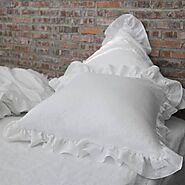 100% Pure Romantic Ruffled Linen Pillowcases