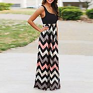 Summer dress women Striped Long Boho Dress Lady Beach Summer Maxi Dres – HANZ Outlet