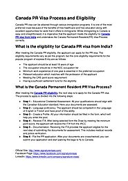 Process and Eligibility for Canada PR Visa