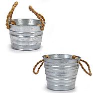 Buy Scrafts Striped Combo Tin Vase LBH(inches)=7X7X6(B) 6X6X4(M) Online at Low Prices in India - Amazon.in