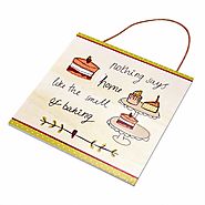 Scrafts Cake Meeting Square Wooden Wall Hanging/Art Poster. Size: LH(Inches) - 7.5X7.5, Yellow: Amazon.in: Amazon.in