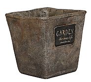 Scrafts Grey Rounded Floral Indoor/Outdoor Flower Pot With Drainage Hole For Home Décor - LWH (cms) = 10X10X10: Amazo...