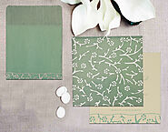 SAGE GREEN WOOLY FLORAL THEMED - SCREEN PRINTED WEDDING INVITATION : G-8216F - 123WeddingCards