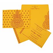 Mustard Yellow Paisley Themed - Screen Printed Wedding Invitation