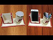 Handmade Mobile phone holder and pen stand with ice cream sticks | How to make | Tip Tap