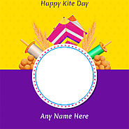 Happy Kite Flying Festival 2020 Photo Frame With Name