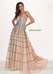 Halter A-Line Pageant Dresses in Emerald Color | Style - 5058
