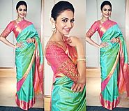 The Most Pleasing Shade of Green on Silk! - designer kanjeevaram saree
