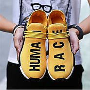 Wheresroad Human Race Yellow Casual Shoes Men's Flyknit Fashion Sneakers Light Summer Spring Man Ultra Boosts Size35-47