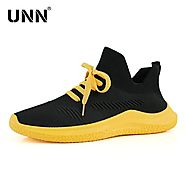 UNN Fashion Sneakers Men's Shoes Breathable Non-slip Soft Woven Yellow Red Running Sports Shoes For Man