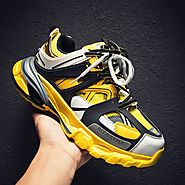 NEWDISCVRY Men Lace Up Sneakers 2019 Fashion Spring Yellow Breathable Retro Trainers Shoes Autumn Comfortable Sport S...