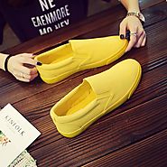 Thestron Fashion Sneakers Men Casual Shoes Autumn Shoes Yellow Black Slip-On Male Fashion Shoes Man Canvas Footwear B...