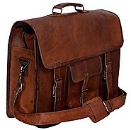 Vintage Men's Brown Leather Briefcase Laptop Messenger Bag || Price: $100