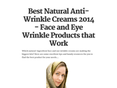 Best Natural Anti-Wrinkle Creams 2014 - Face and Eye Wrinkle Products that Work