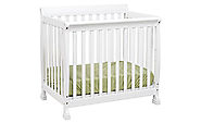 2-in-1 Mini White Baby Cribs with Twin Bed