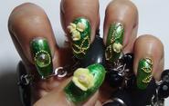 Decorative Green Nail Art