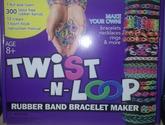 Twist n Loop Rubber Band Bracelet Maker Loom Set [Full Size Loom + Latex Free Rubber bands]