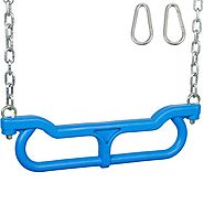 Combo Trapeze with 3ft uncoated chain Premium Accessory Green Blue Yellow and Red | Swing Set