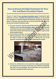 How to Choose the Right Contractor for Your Pier and Beam Foundation Repair