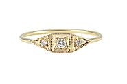 Pave diamond enagement Rings Antique style engagement ring Round Brilliant Cut Diamond halo engagement ring Princess ...