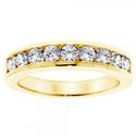 1.00 CT TW Channel Set Round Diamond Anniversary Wedding Ring in Yellow Gold