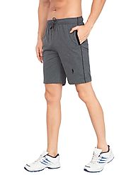 Jockey Charcoal Melange & Black Leisure Shorts