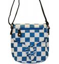 Checkered Large Messenger Bag Blue - The Fashion Point