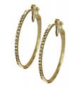 Rhinestone Gold Plated Hoop Earrings