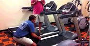 Exercise Ball on Treadmill Fail | Funny People Images- Gif-King.com