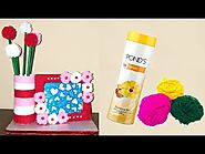 Best use of waste empty Powder bottle and Wool craft idea || DIY Room Decor || Easy Reuse ideas