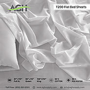Website at https://www.aghsupply.com/hotel-supplies/bed-sheets/t200-sheets-pillow-case-white/